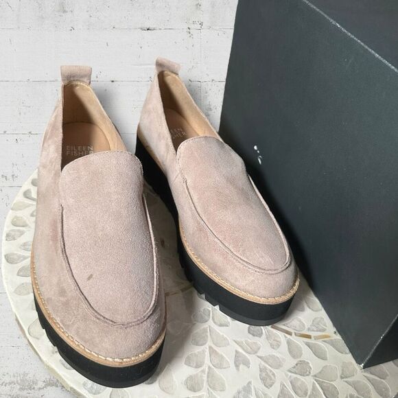 Eileen Fisher $225 Ells Leather Suede Loafer Wedge Platform Slip-On Women’s 7.5 - Picture 7 of 11